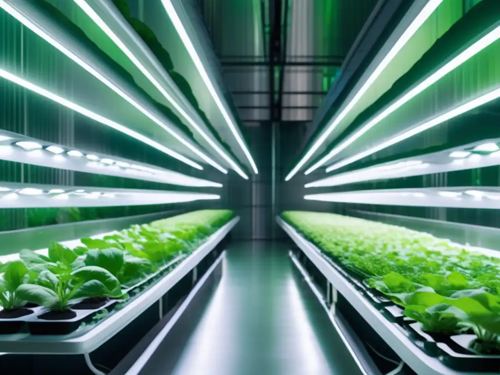 Granja vertical futurista: innovación en agricultura sostenible