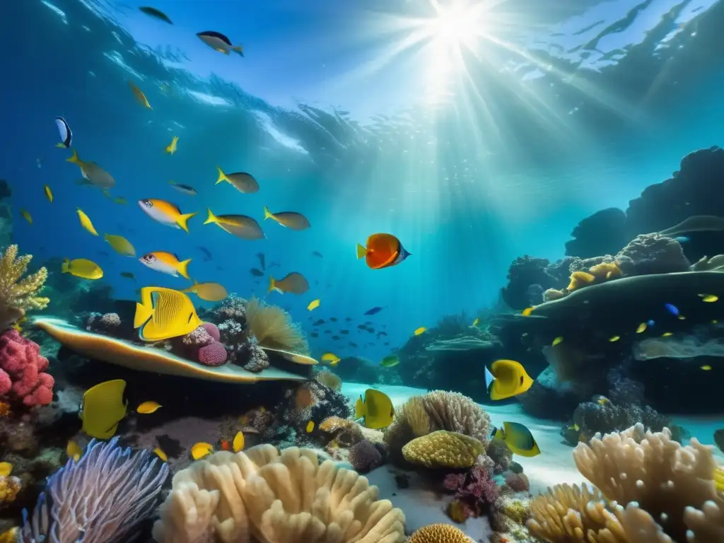 Arrecife de coral vibrante: belleza marina en el océano