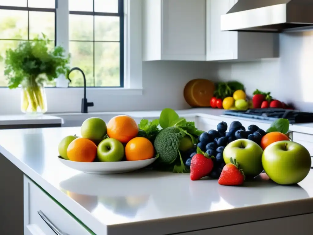 Deliciosa variedad de frutas y verduras listas para cocinar