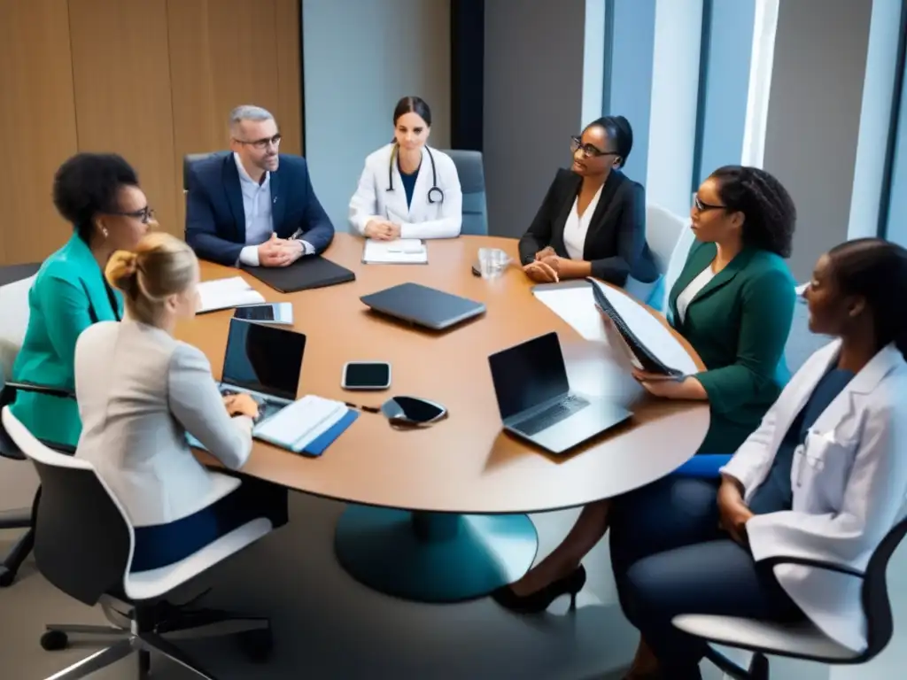 Un equipo profesional de diversos especialistas en salud se reúne para abordar profesionalmente trastornos alimentarios.