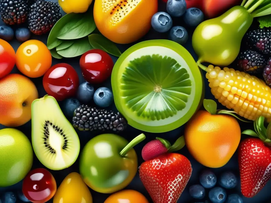 Un estallido de colores y frescura en frutas y verduras, reflejando vitalidad y salud. <b>Nutracéuticos para una vida saludable.