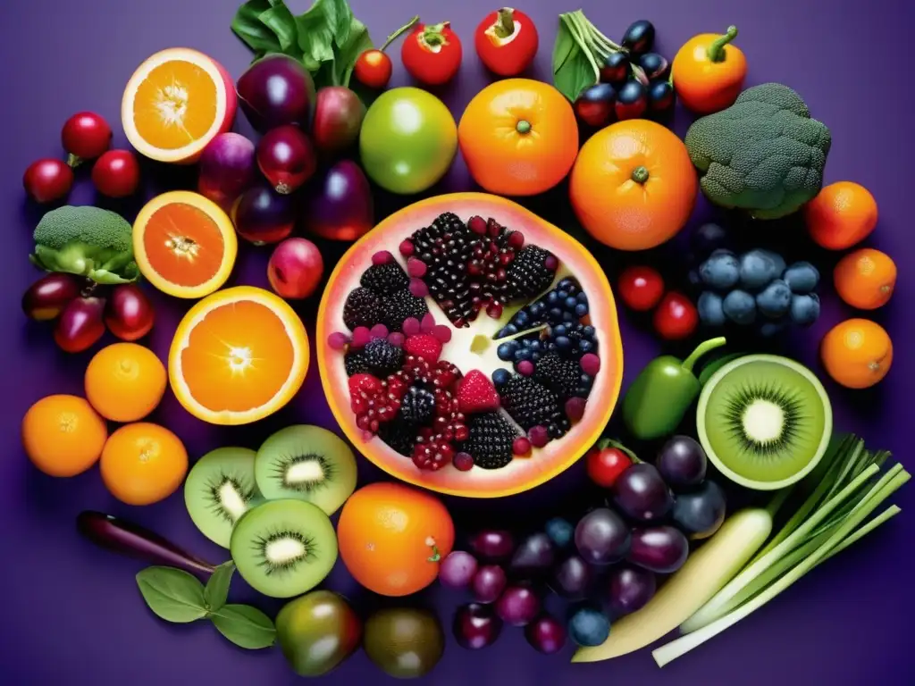 Un estallido de colores y texturas en frutas y verduras, con beneficios antioxidantes para atletas.