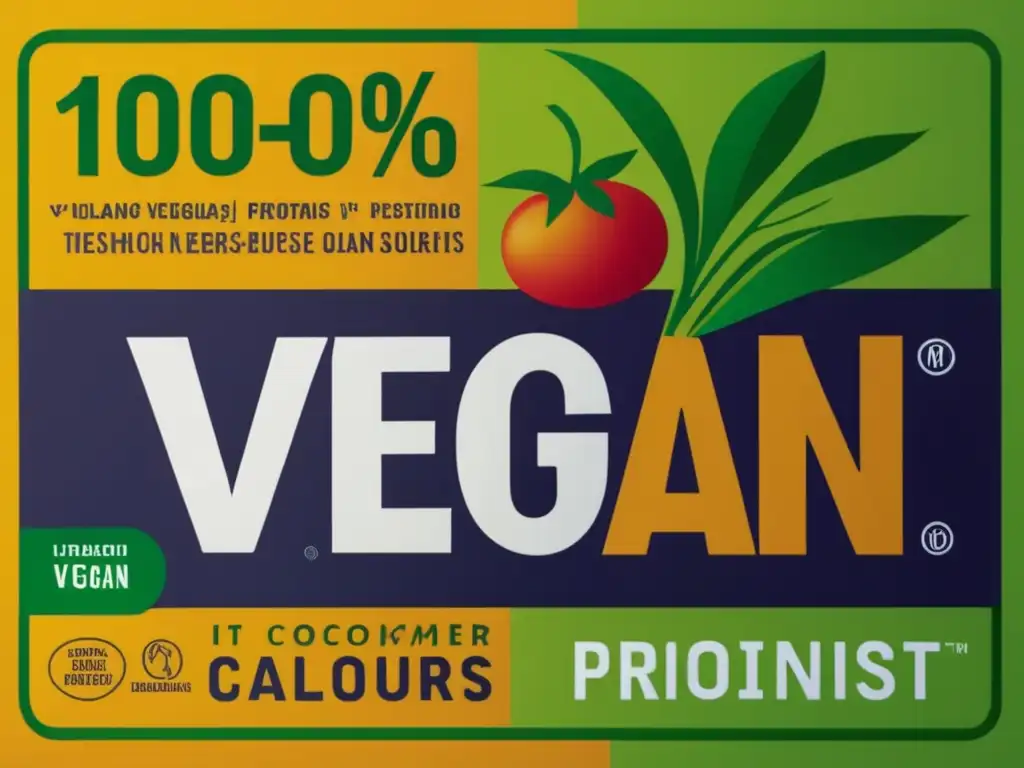 Etiqueta de Alimento: 100% Vegano en Letras Vibrantes