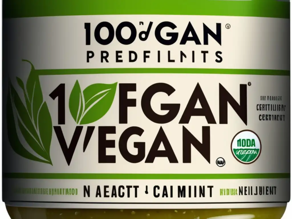 Etiqueta de producto vegano 100%: frescura y salud en detalle