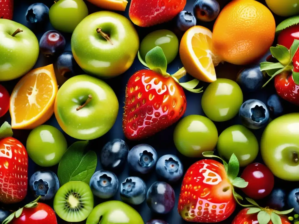 Una explosión de colores y frescura en una variedad de frutas y verduras, beneficiando la salud.