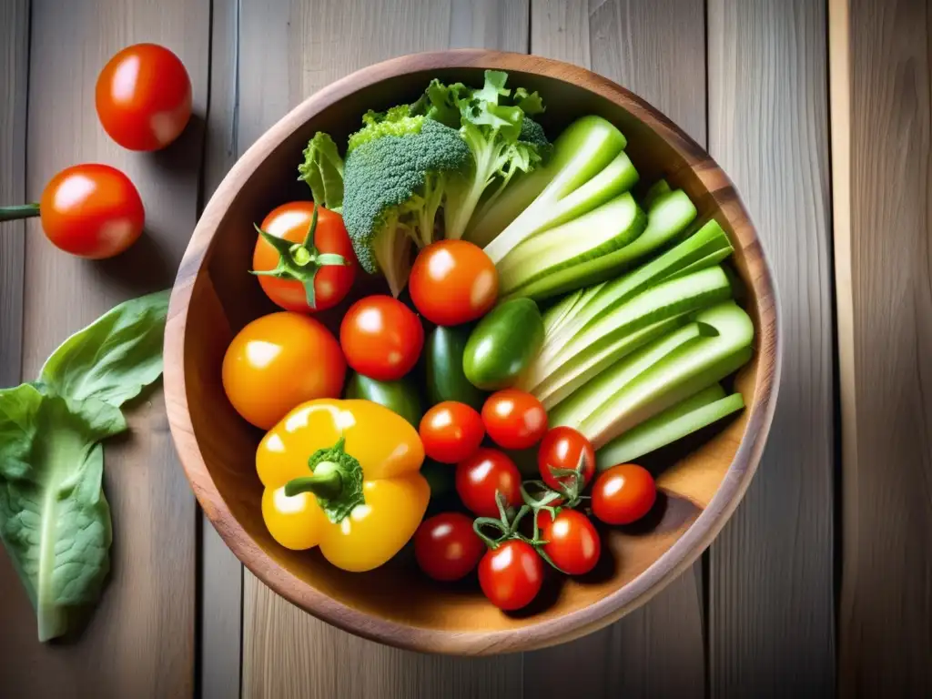 Una exquisita ensalada de colores vivos y saludables, perfecta para aplicaciones contar calorías dieta saludable.