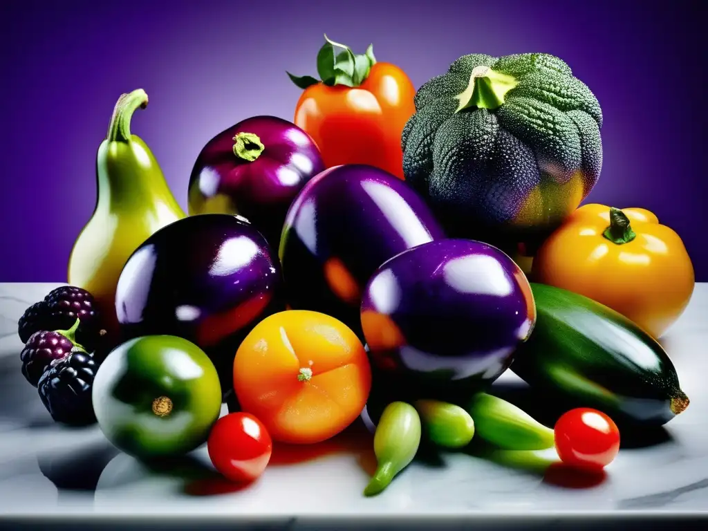 Exuberante exhibición de frutas y verduras frescas