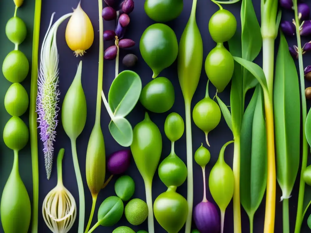 Un exquisito patrón de germinados vibrantes y frescos, con detalles delicados. <b>Beneficios nutricionales de los germinados.