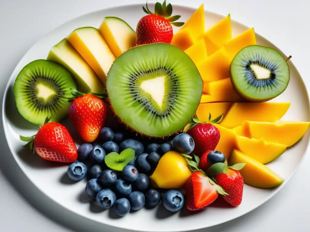 Un festín de frutas frescas y coloridas en una presentación espectacular. <b>Meriendas saludables para jornadas escolares.
