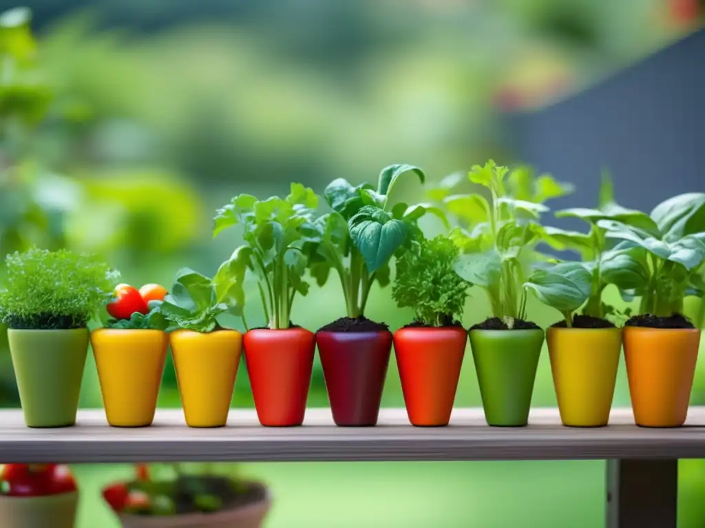 Huerta en Miniatura: Vegetales Vibrantes en Macetas
