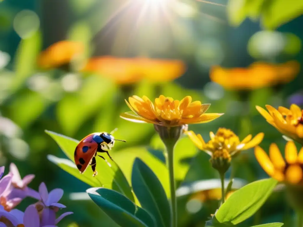 Jardín orgánico rebosante de vida y color