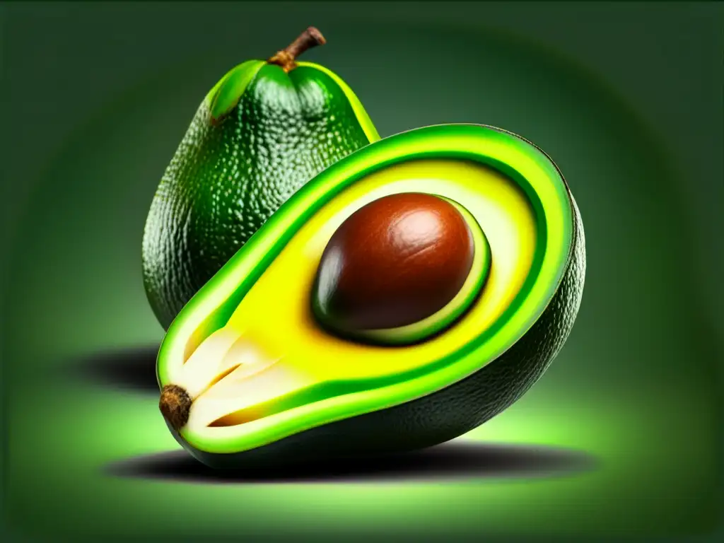 Deliciosa mitad de aguacate: textura cremosa y color vibrante