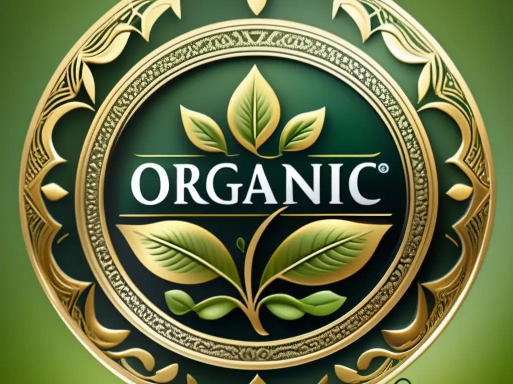 Sello de certificación orgánica: detalle y elegancia Un sello de certificación orgánica detallado y elegante, reflejando confianza y calidad para los consumidores.