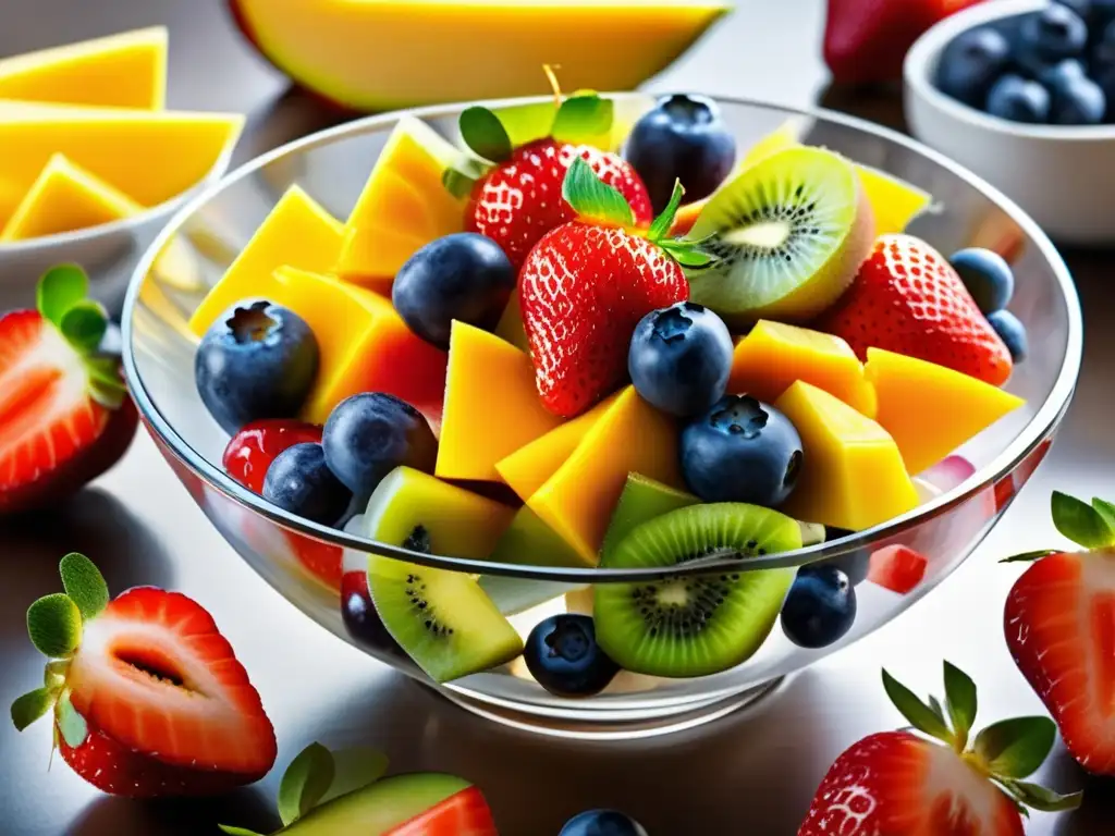 Deliciosa ensalada de frutas: frescura y color en detalle