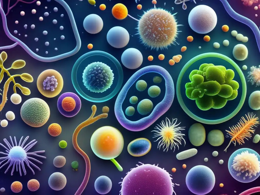 Un vibrante ecosistema de microorganismos en un microbioma saludable. <b>Suplementos microbioma flora saludable.