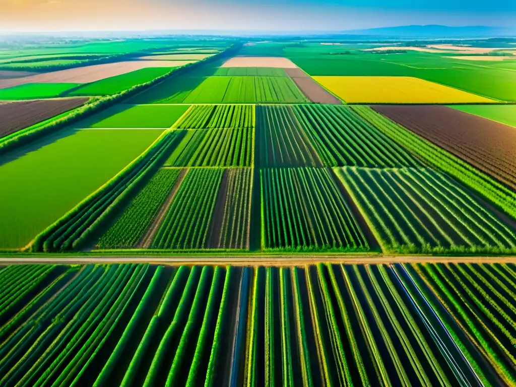 Campo agrícola vibrante bajo el sol