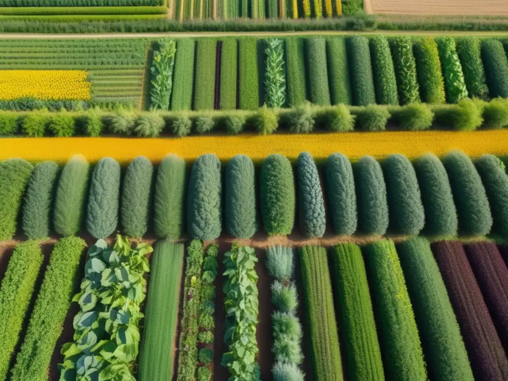 Campo multicolor de policultivo: biodiversidad agrícola