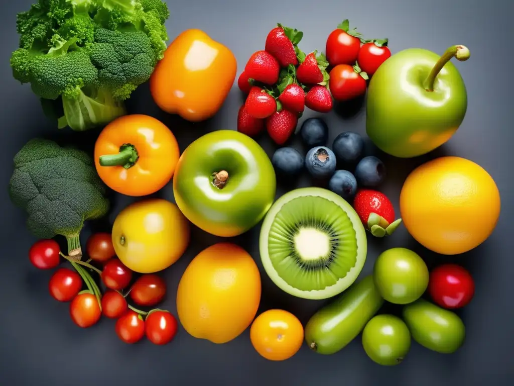 Variedad fresca: Frutas y vegetales orgánicos en alta resolución