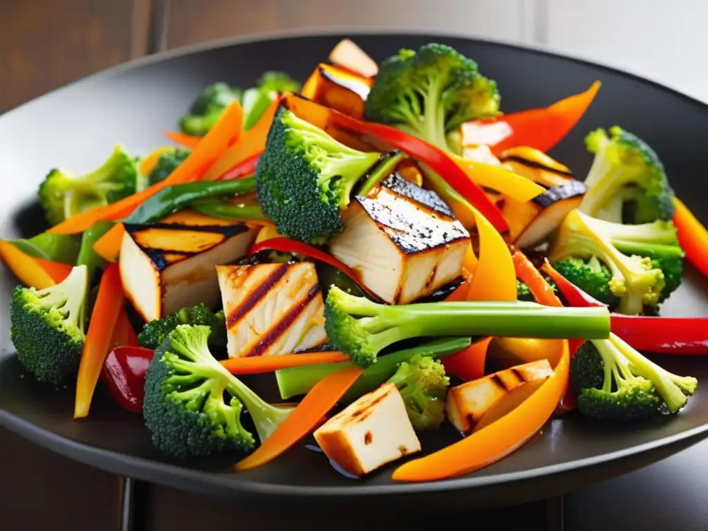 Salteado de verduras y tofu: un festín de colores y sabores